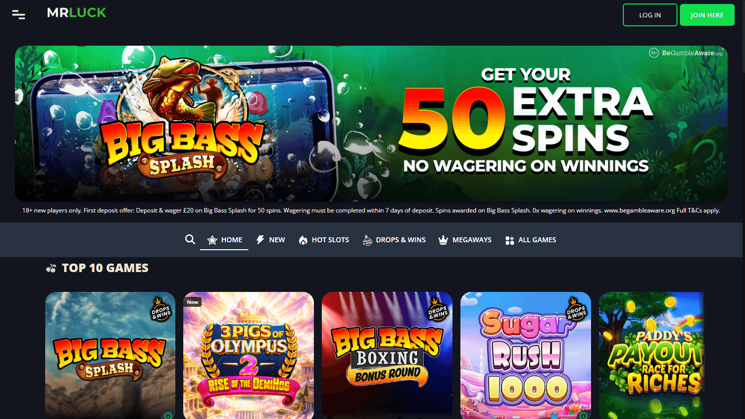 MrLuck_Casino_homepage_desktop