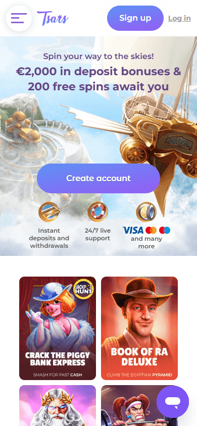 Tsars_Casino_homepage_mobile