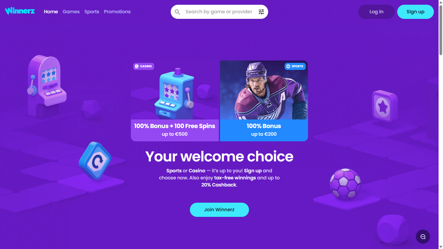winnerz_casino_homepage_desktop
