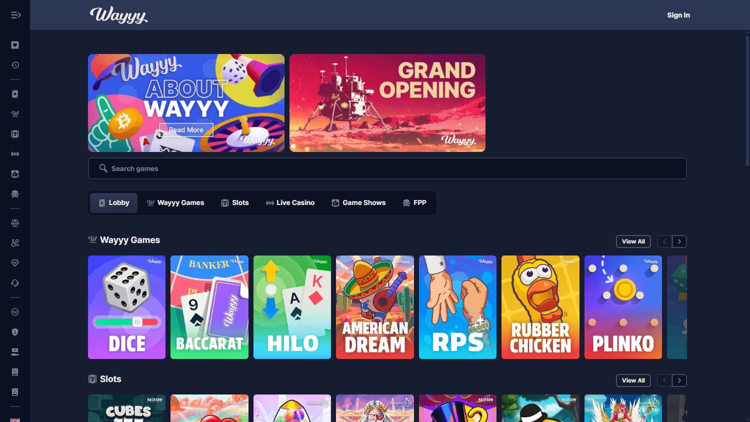 Wayyy_Casino_homepage_desktop