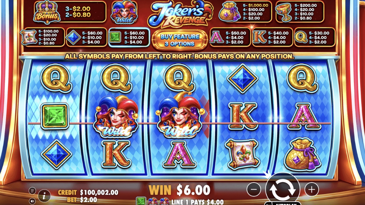 Joker’s Revenge provides upbeat sound effects when players claim wins