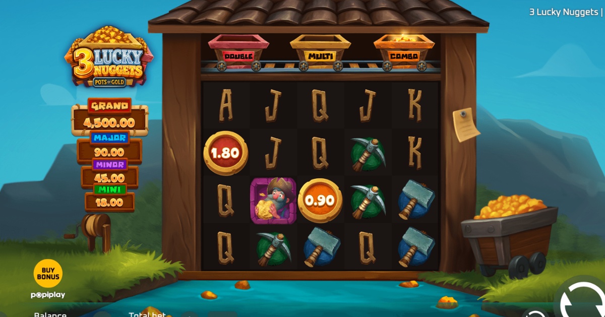 The bearded miner is the star of the show in 3 Lucky Nuggets