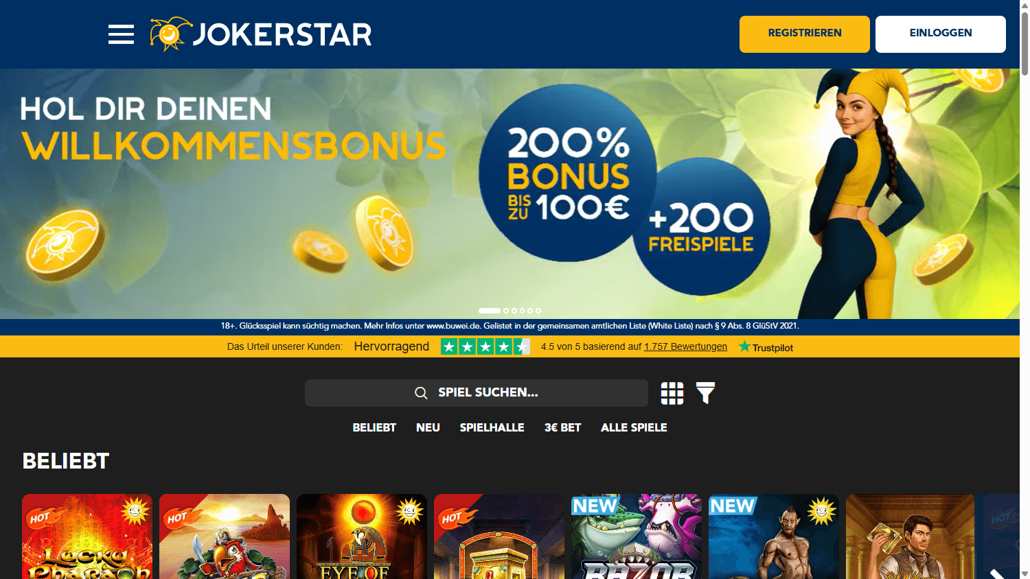 Review: Jokerstar Bonuscode und Erfahrungen für Spieler aus Deutschland