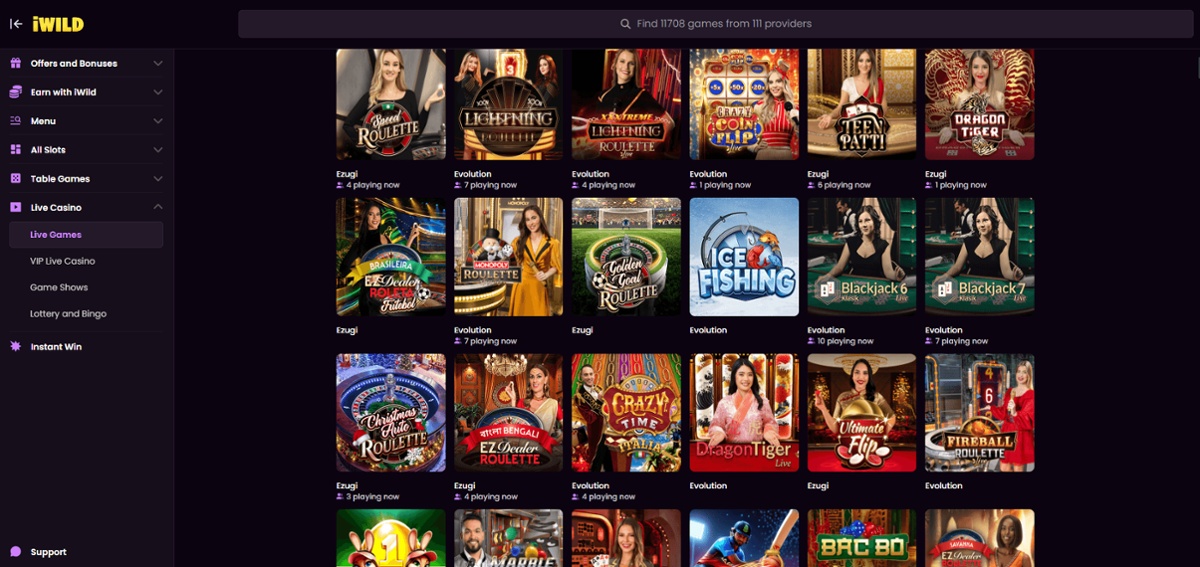 iWild is a top live casino online in Canada