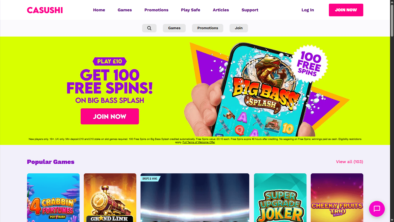 casushi_casino_homepage_desktop