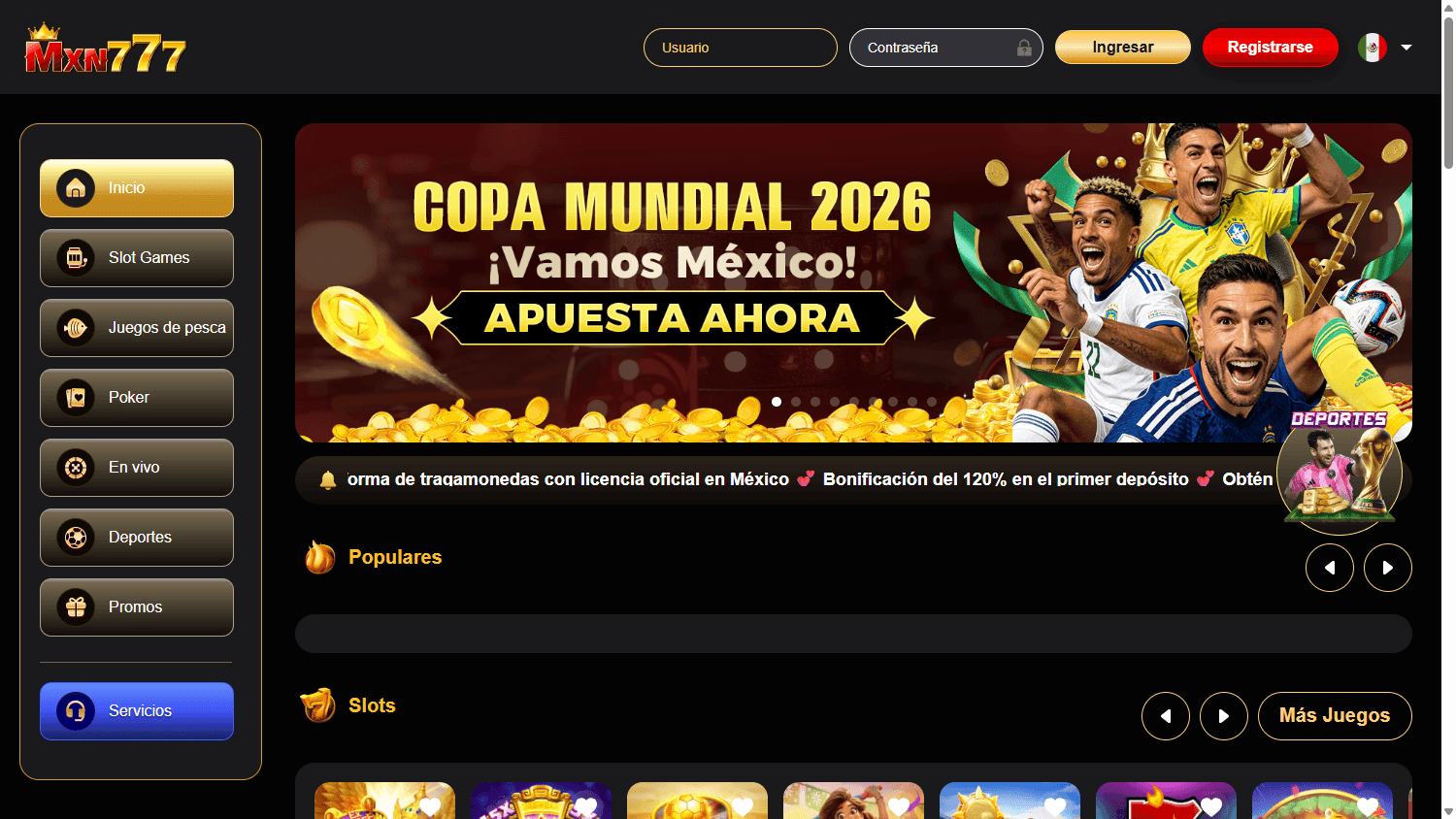 Mxn777_Casino_homepage_desktop