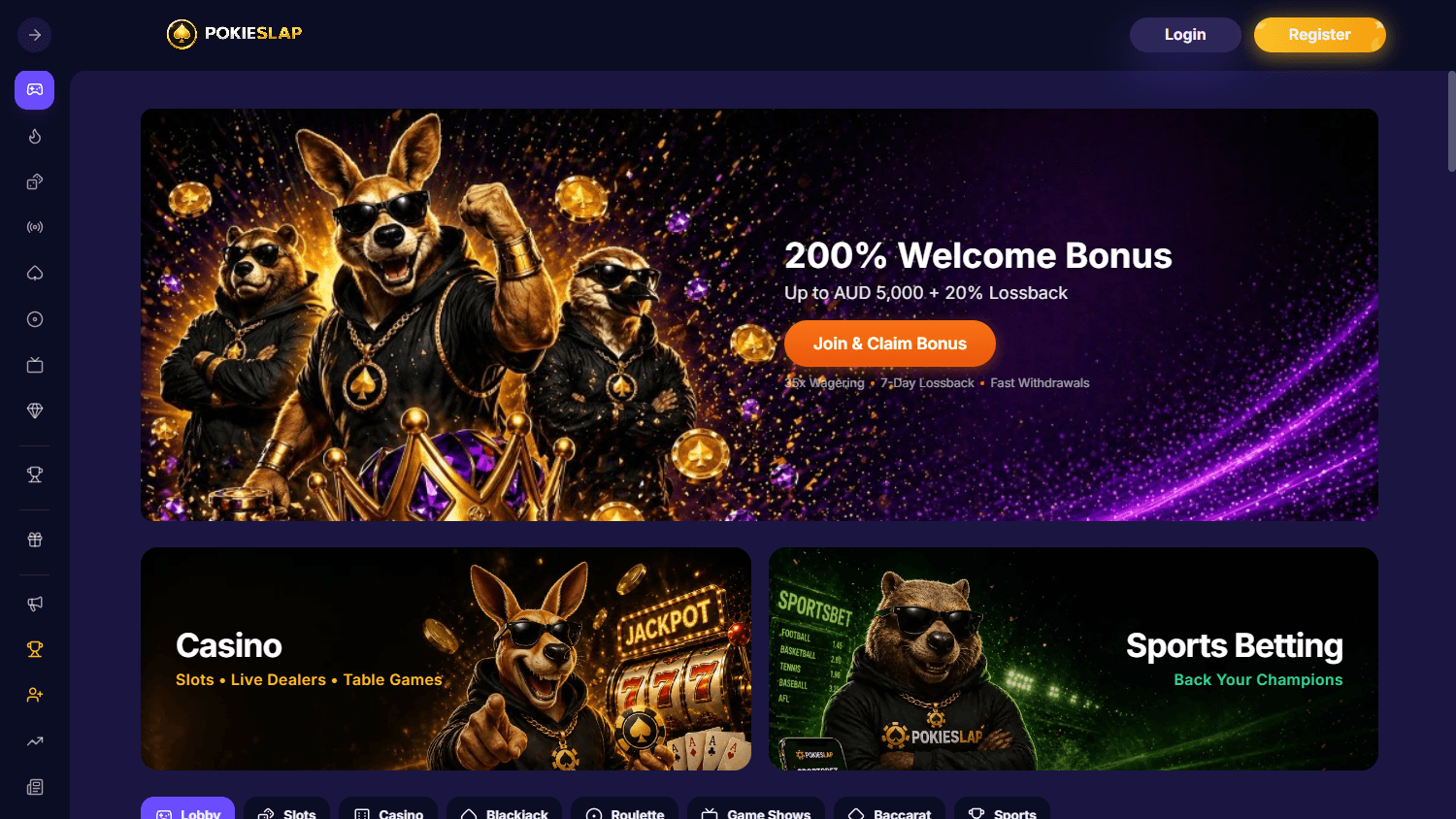 PokieSlap_Casino_homepage_desktop