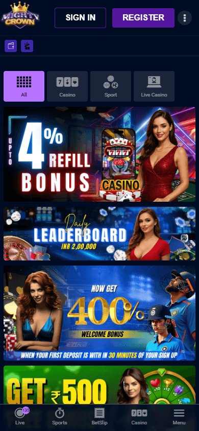Mightycrown_Casino_promotions_mobile