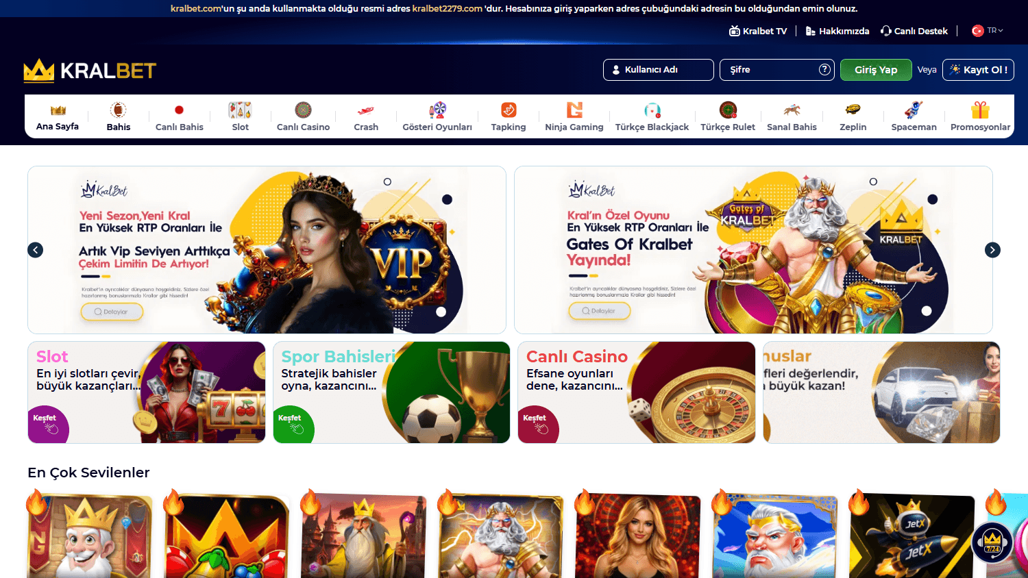 KRALBET_Casino_homepage_desktop