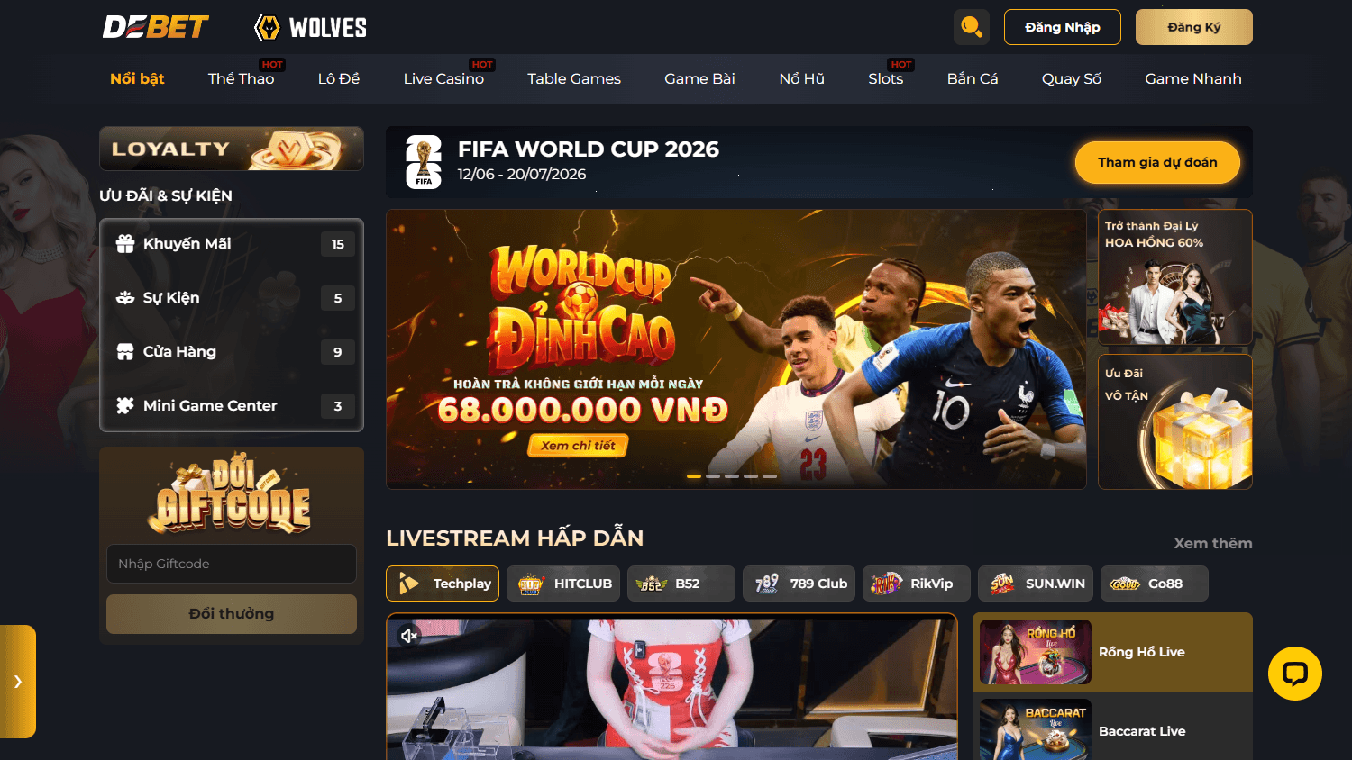 DEBET_Casino_homepage_desktop