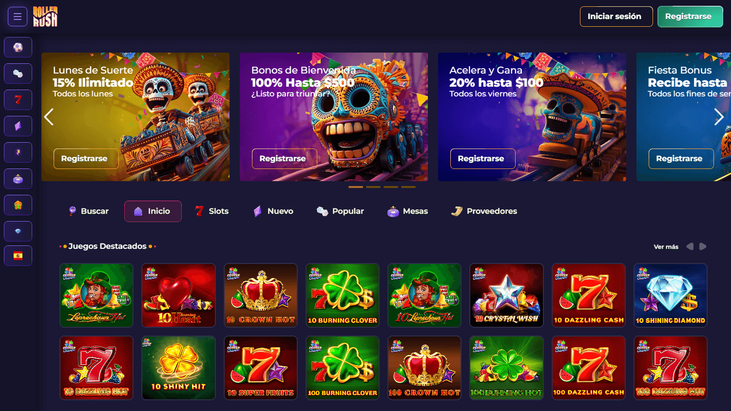 Rollerrush_Casino_homepage_desktop