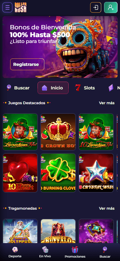 Rollerrush_Casino_homepage_mobile