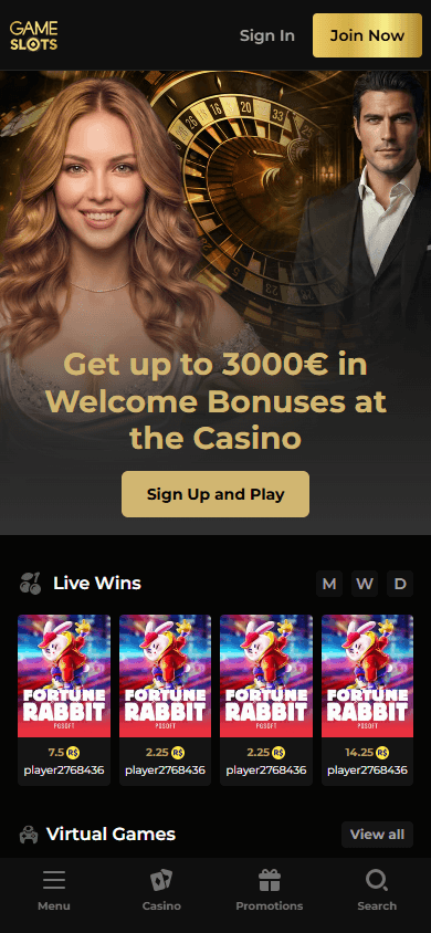 Gameslots_Casino_homepage_mobile
