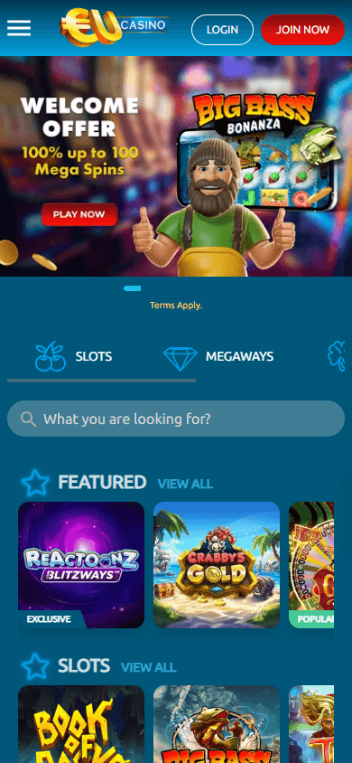 EUcasino_DK_homepage_mobile