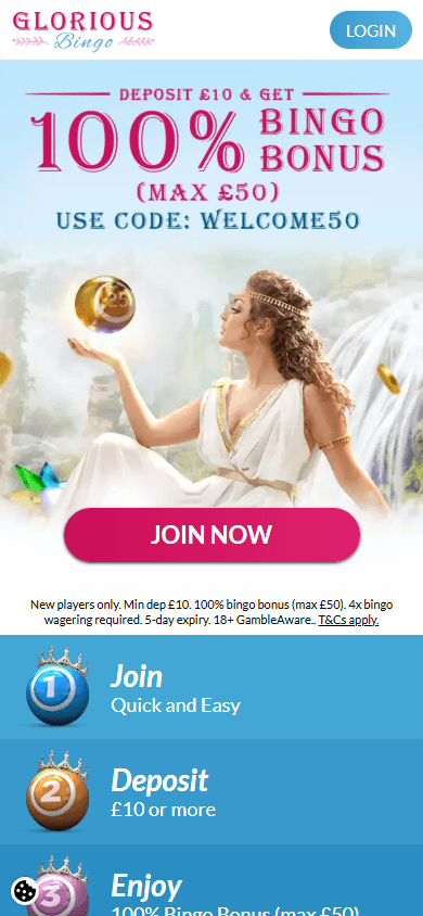 Glorius_Bingo_Casino_homepage_mobile