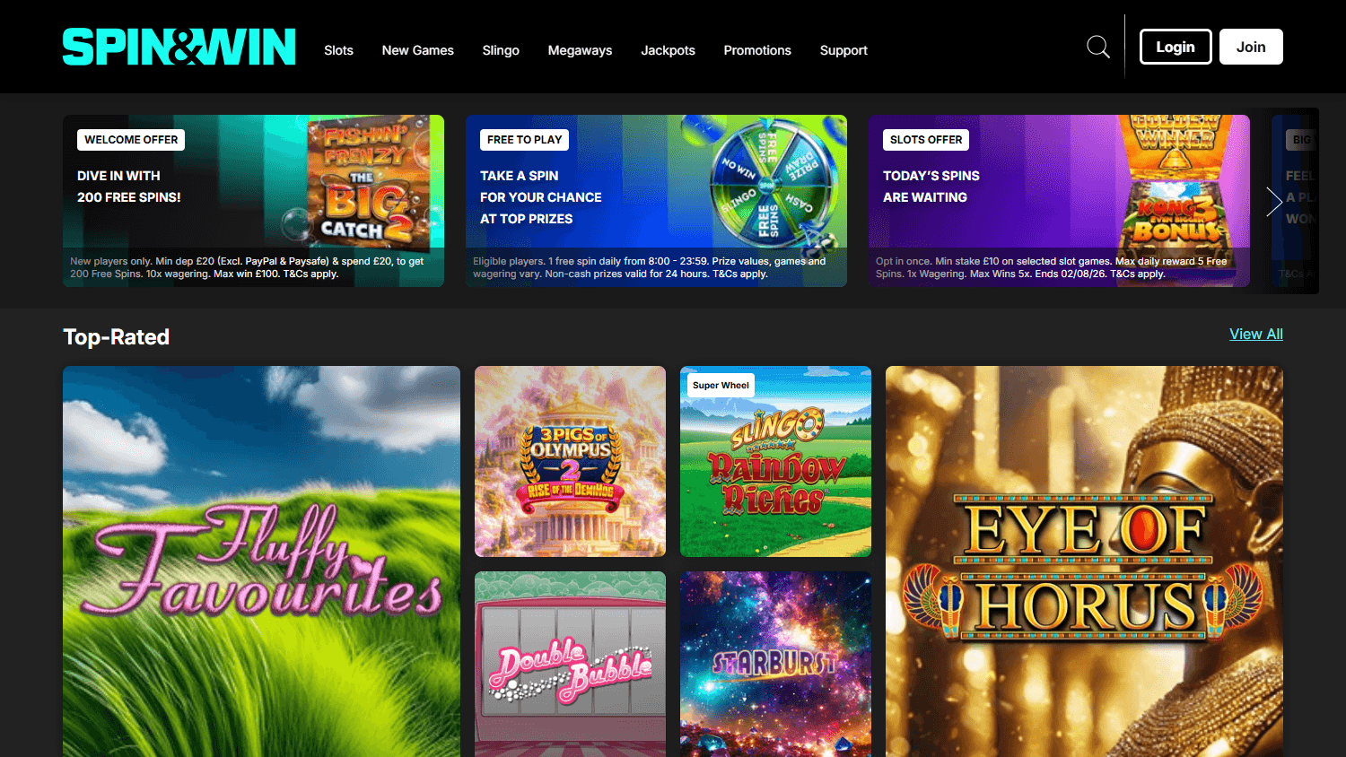 Spin_and_Win_Casino_homepage_desktop