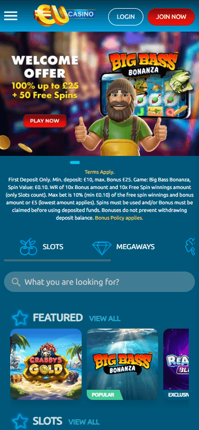 EUcasino_UK_homepage_mobile