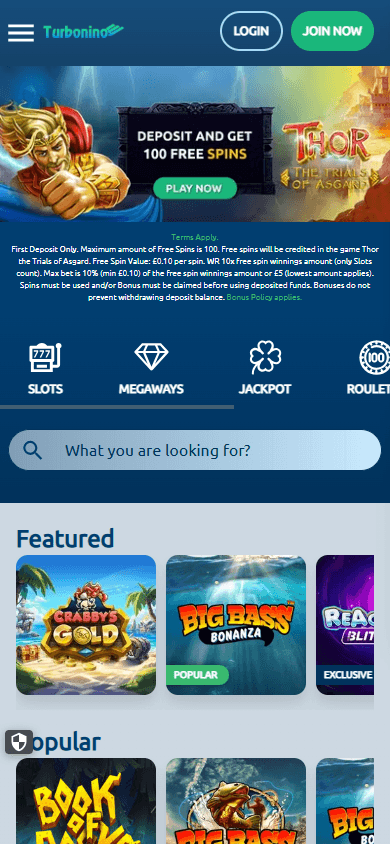 Turbonino_Casino_homepage_mobile