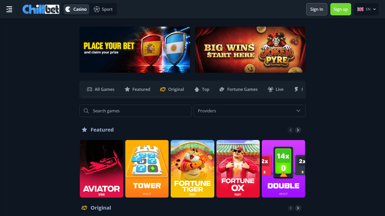 ChillBet_Casino_homepage_desktop