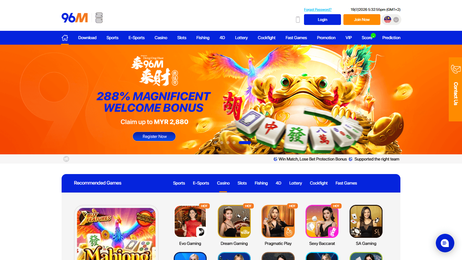 96M_Casino_homepage_desktop