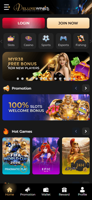Deluxe_Win_Casino_homepage_mobile