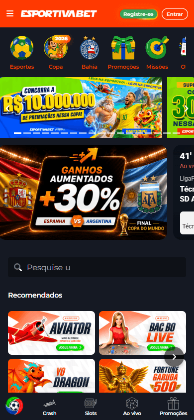 Esportiva_Bet_Casino_homepage_mobile