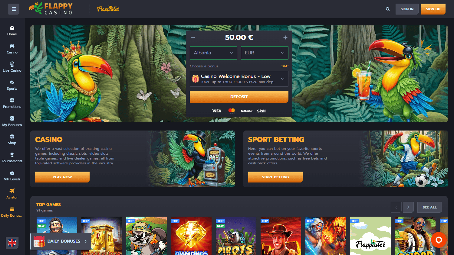 Flappy_Casino_homepage_desktop