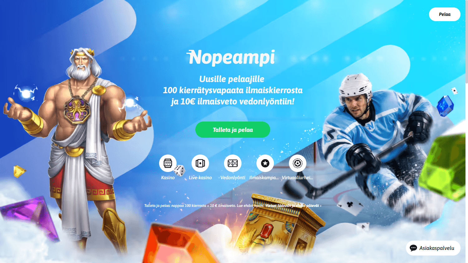 nopeampi_casino_homepage_desktop