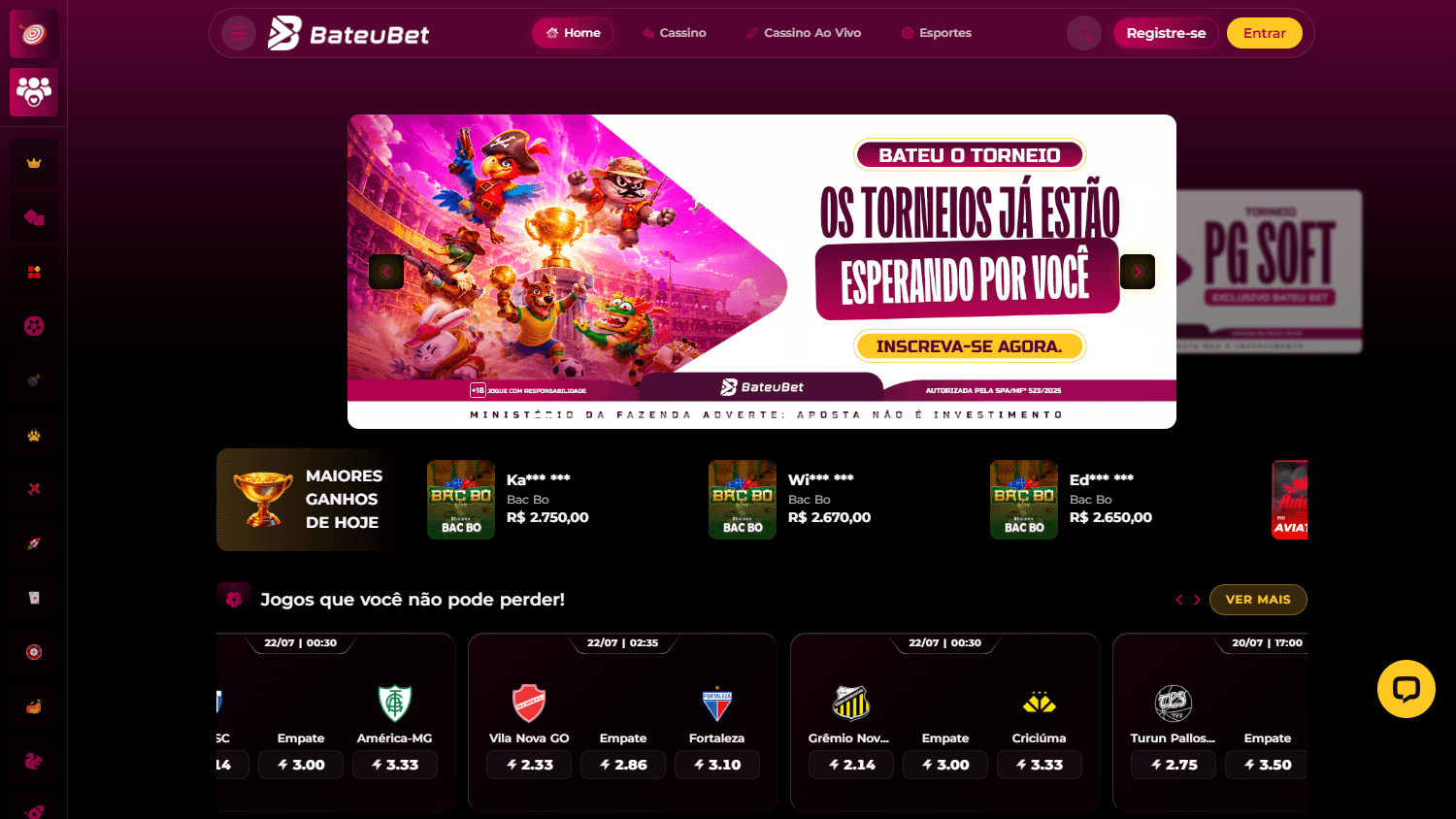 BateuBet_Casino_homepage_desktop