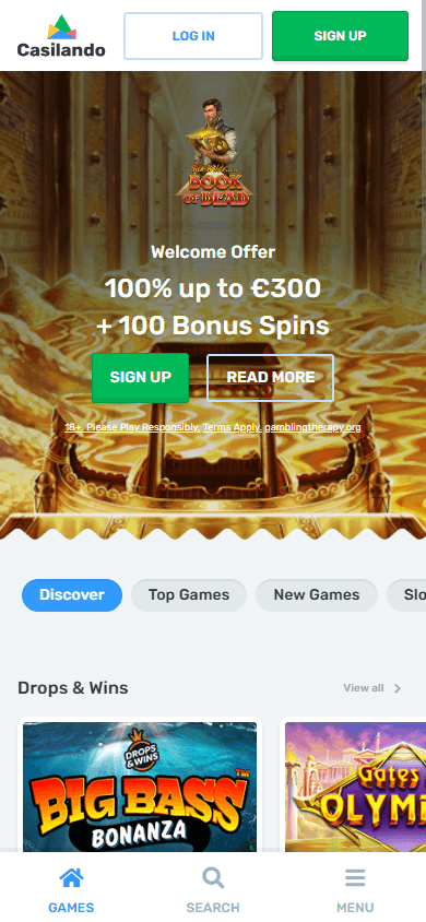 casilando_casino_homepage_mobile
