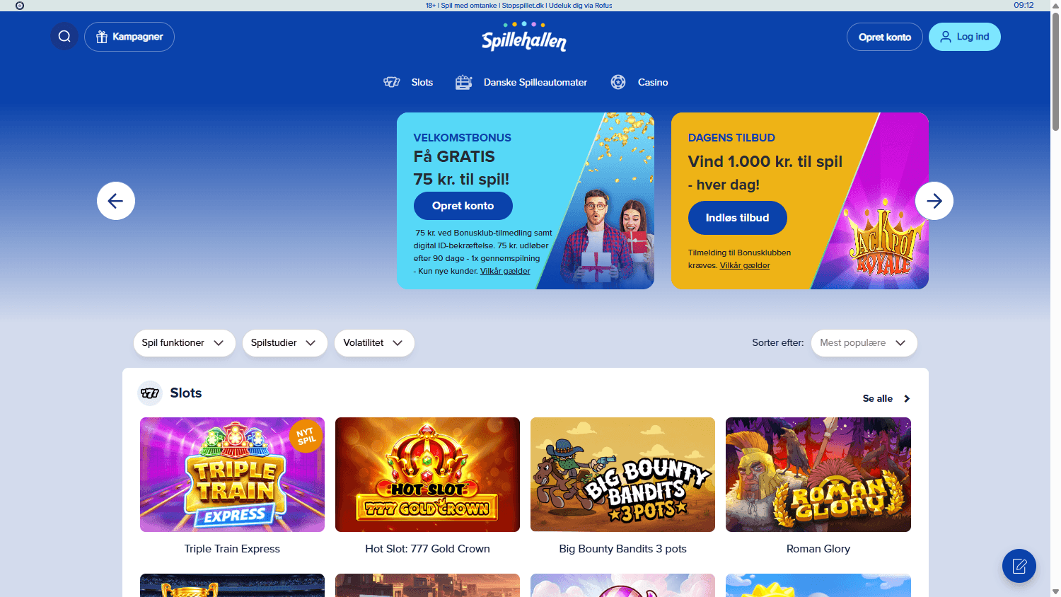 spillehallen_casino_homepage_desktop