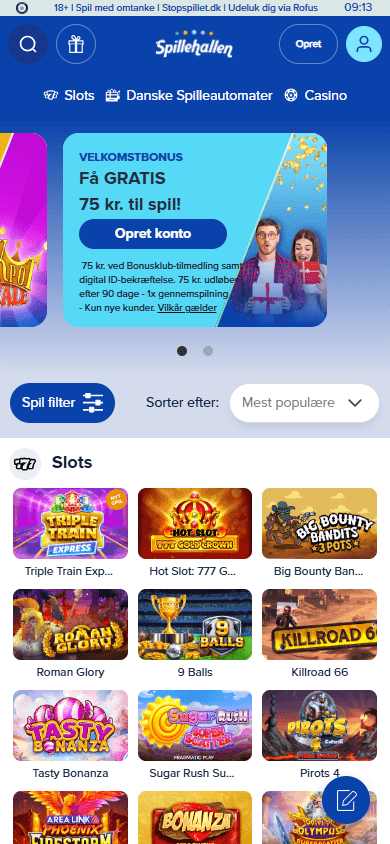 spillehallen_casino_homepage_mobile