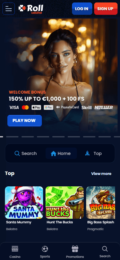 RollCasino_homepage_mobile