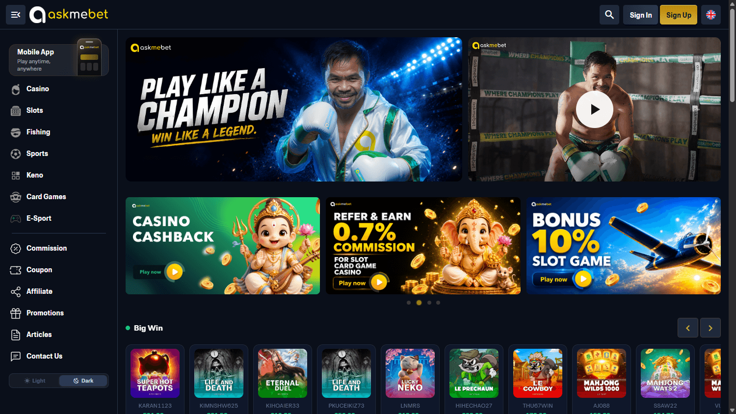 askmebet_casino_homepage_desktop
