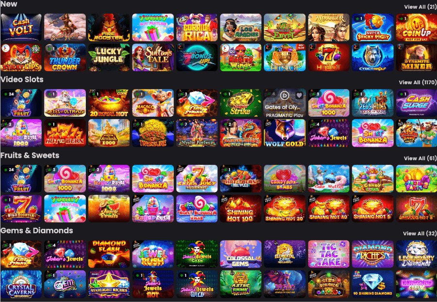 Slots available to play at ApexBets Casino in South Africa
