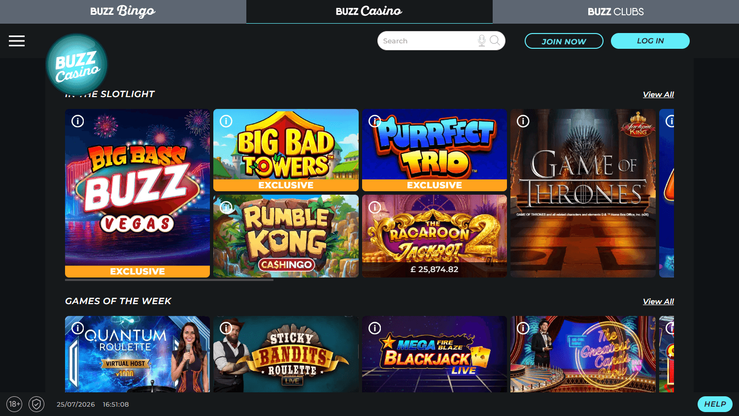 Buzz_Casino_homepage_desktop