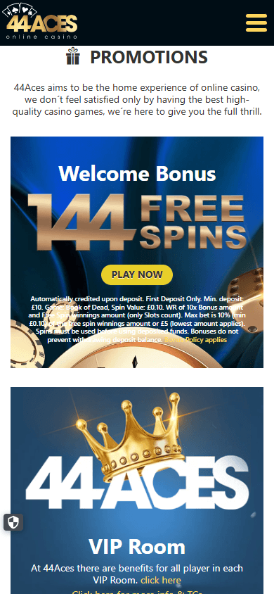 44Aces_Casino_UK_promotions_mobile