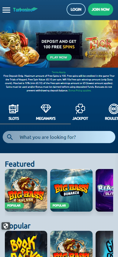 Turbonino_Casino_UK_homepage_mobile