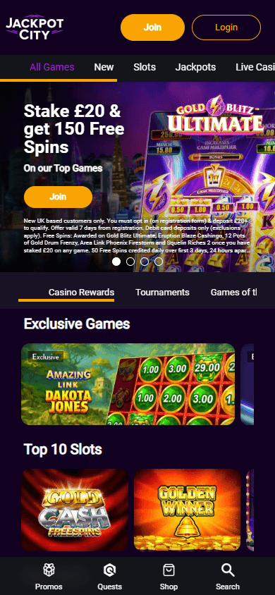 Jackpotcity_Casino_UK_homepage_mobile