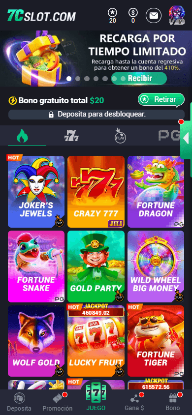 7CSlot_Casino_homepage_mobile