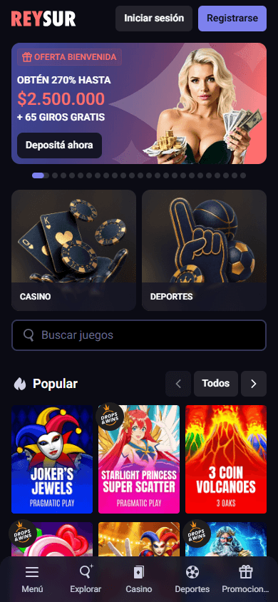 Reysur_Casino_homepage_mobile