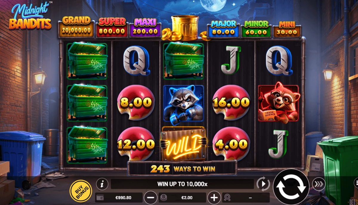The game is set in a world of cartoon raccoons