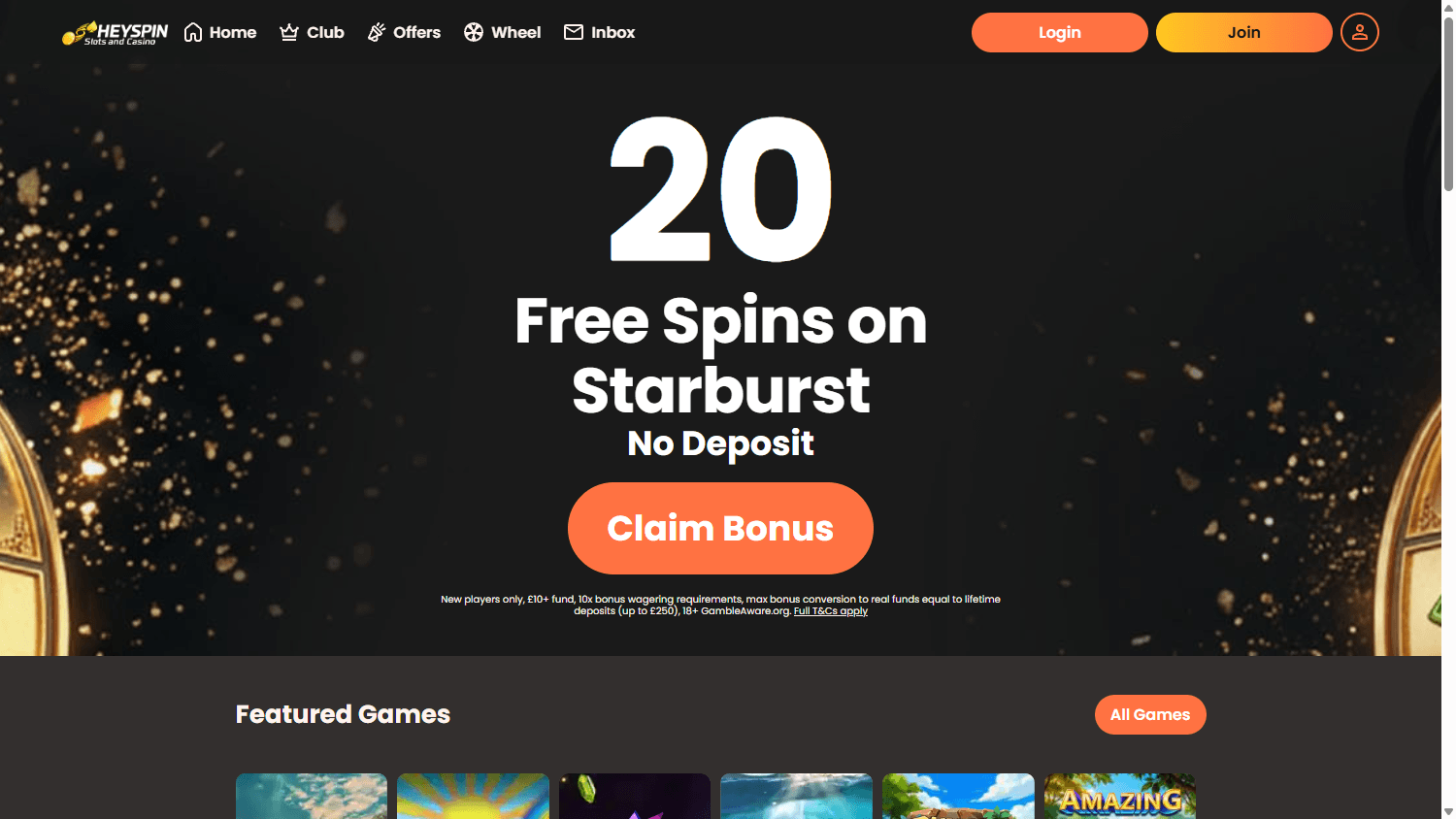 HeySpin_Casino_homepage_desktop