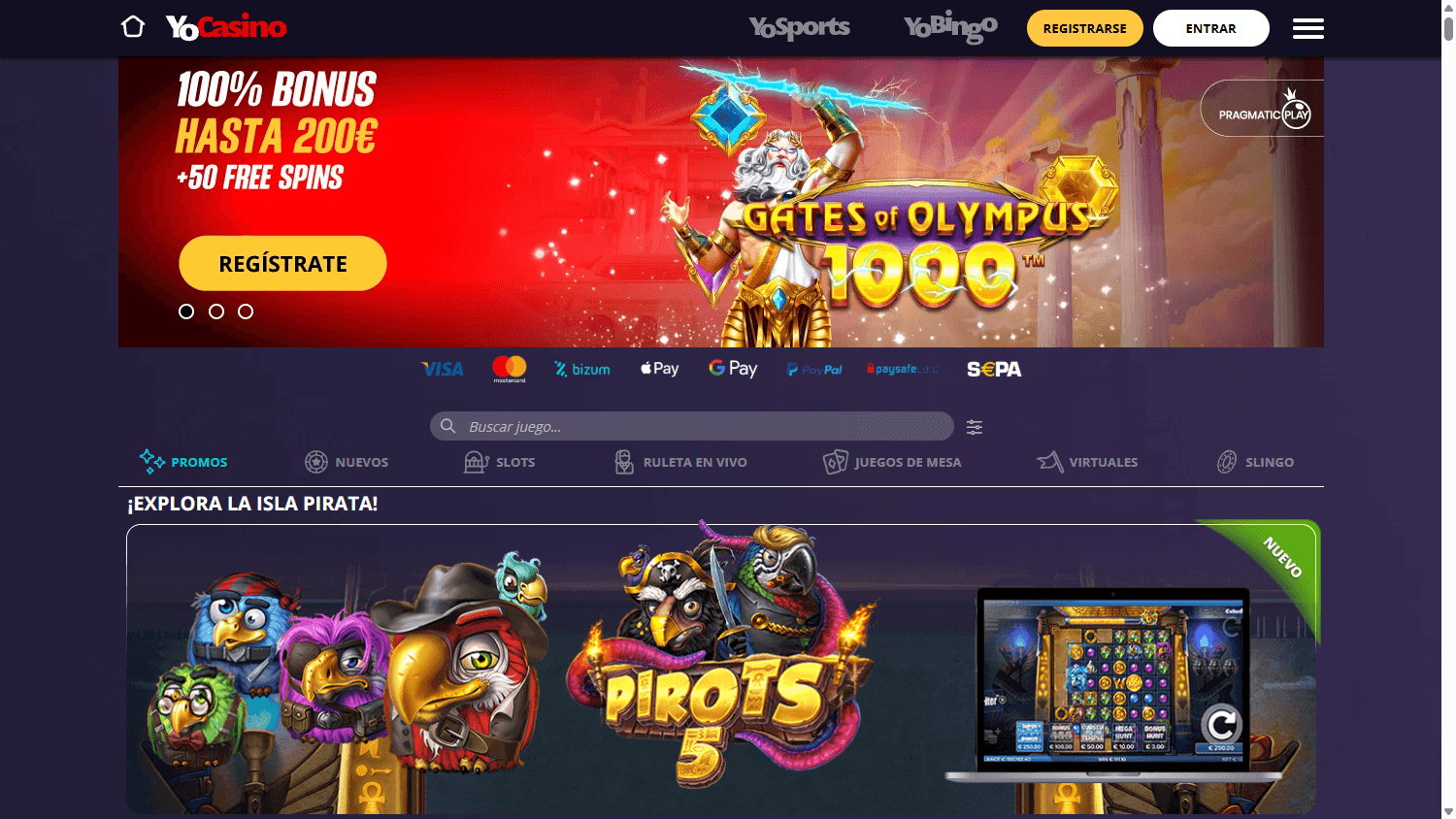 YoCasino_homepage_desktop