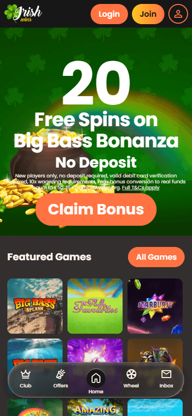 Irish_Wins_Casino_homepage_mobile