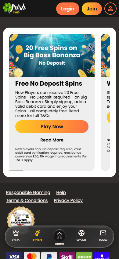 Irish_Wins_Casino_promotions_mobile
