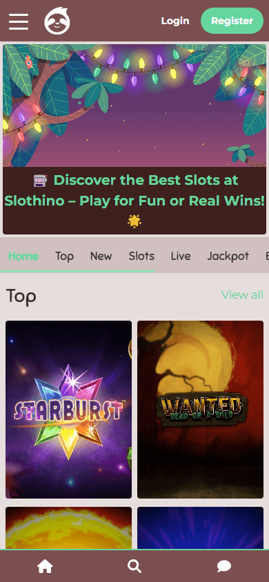 Slothino_Casino_homepage_mobile