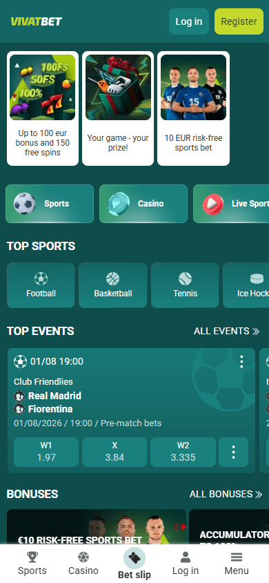 VivatBet_Casino_homepage_mobile