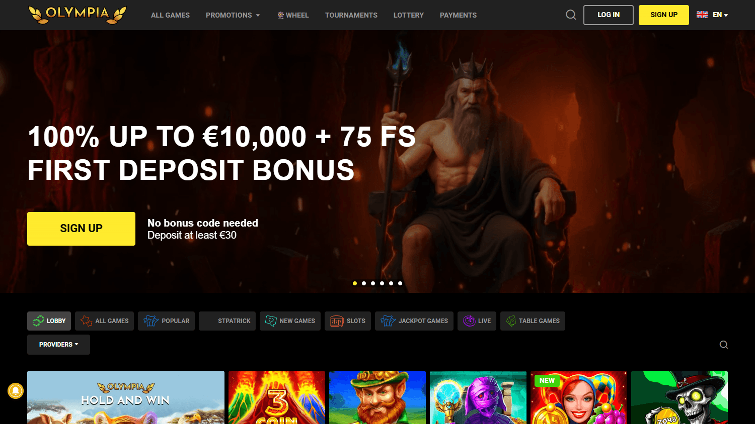Olympia_Casino_homepage_desktop