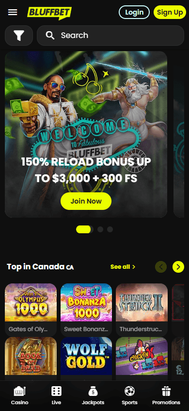 Bluffbet_Casino_homepage_mobile